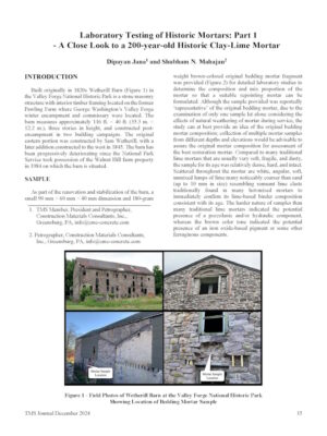 Laboratory Testing of Historic Mortars: Part 1 – A Close Look to a 200-year-old Historic Clay-Lime Mortar
