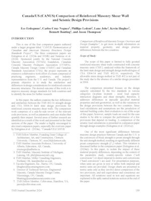 Comparison of Reinforced Masonry Shear Wall and Seismic Design Provisions